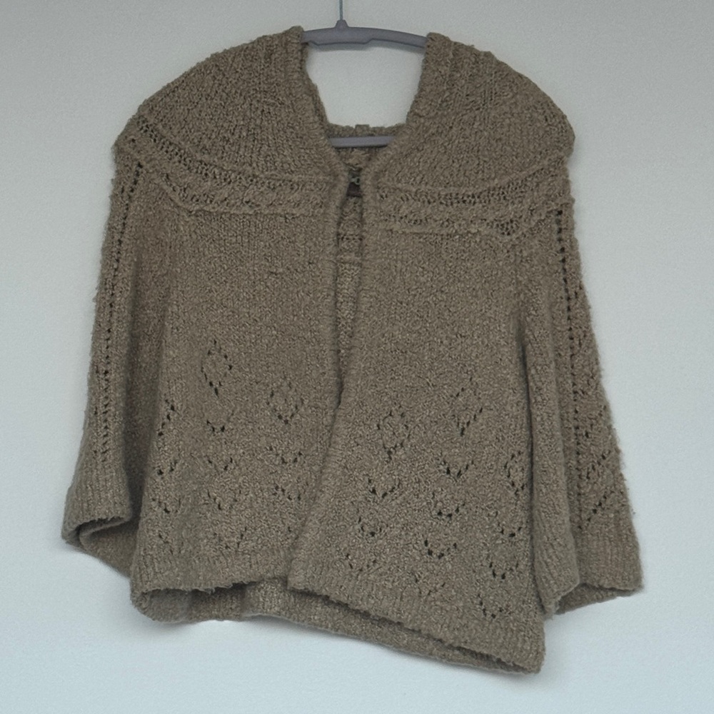 BKE Taupe Open-Front Cardigan